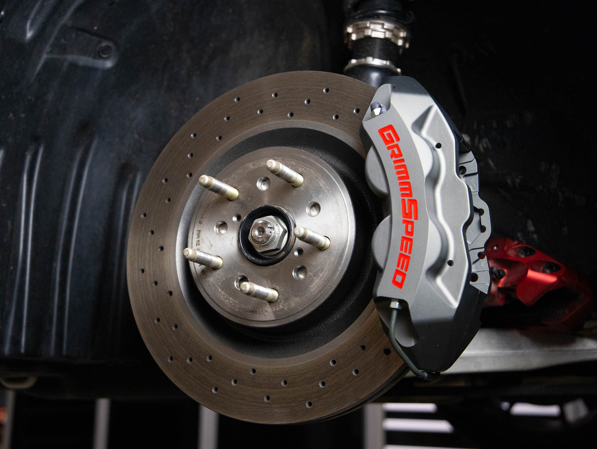 GrimmSpeed 4-Piston Brake Caliper Kit (340mm Rotor) - Gunmetal Gray - 2013-2025 Scion FR-S / Subaru BRZ / Toyota GR86