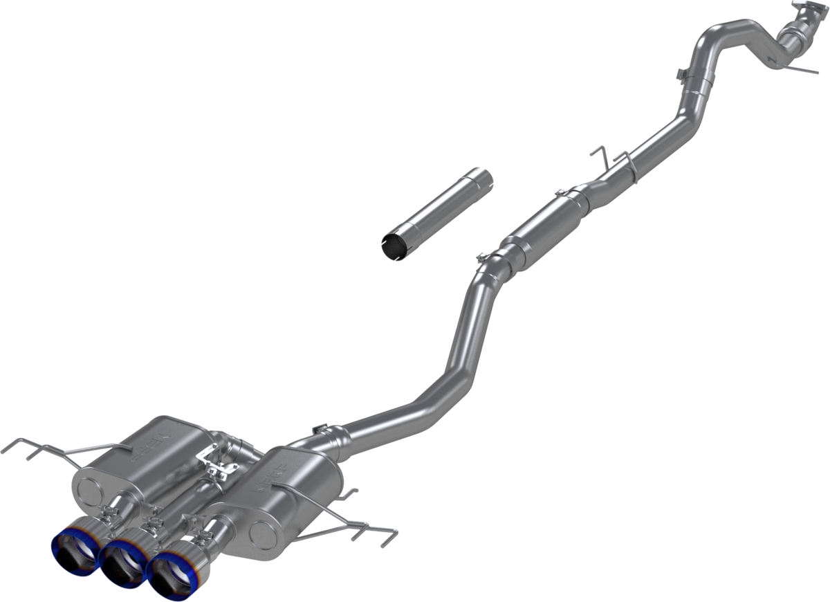 MBRP T304 Stainless Steel 3in Cat-Back - Triple Center Outlet with Burnt End Tips - 2023-2024 Honda Civic Type R