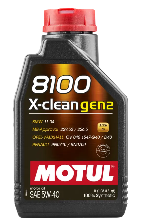 Motul 8100 X-CLEAN Gen 2 5W40 Synthetic Engine Oil (1 Liter Bottle)