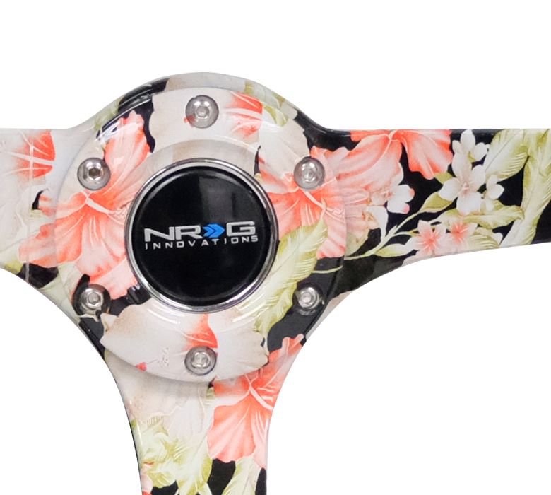 NRGRST-036FL-S NRG Reinforced Steering Wheel 350mm Suede 3in Deep Floral,