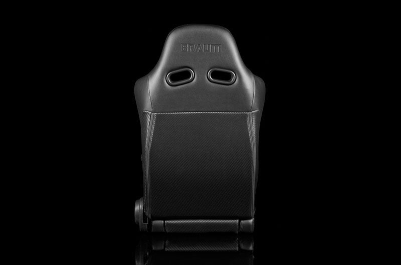 BRMBRR2-BKBK Braum Advan Series Sport Seats - Black Leatherette (Black Stitching) Pair - Universal,