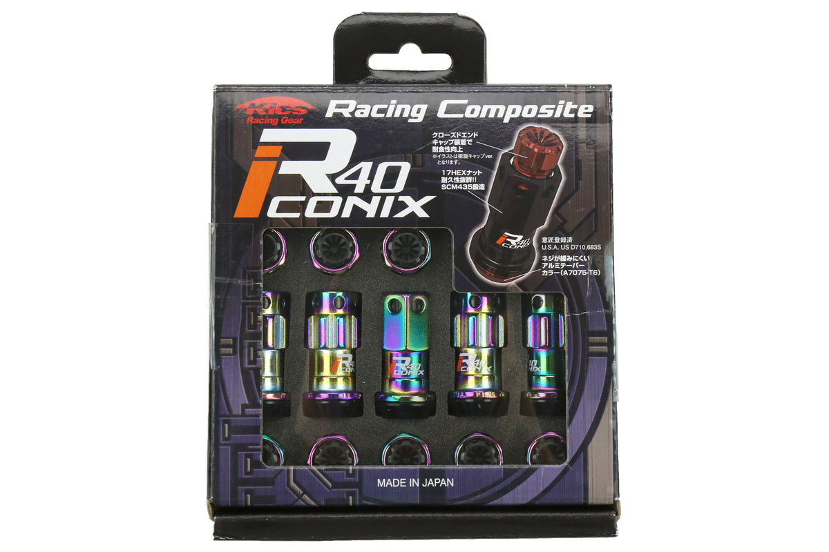 KICWRIF13NK Project Kics R40 Iconix Lug Nuts W/ Lock - 2015+ WRX / 2015+ STI / 2013+ FT86-Neo Chrome,