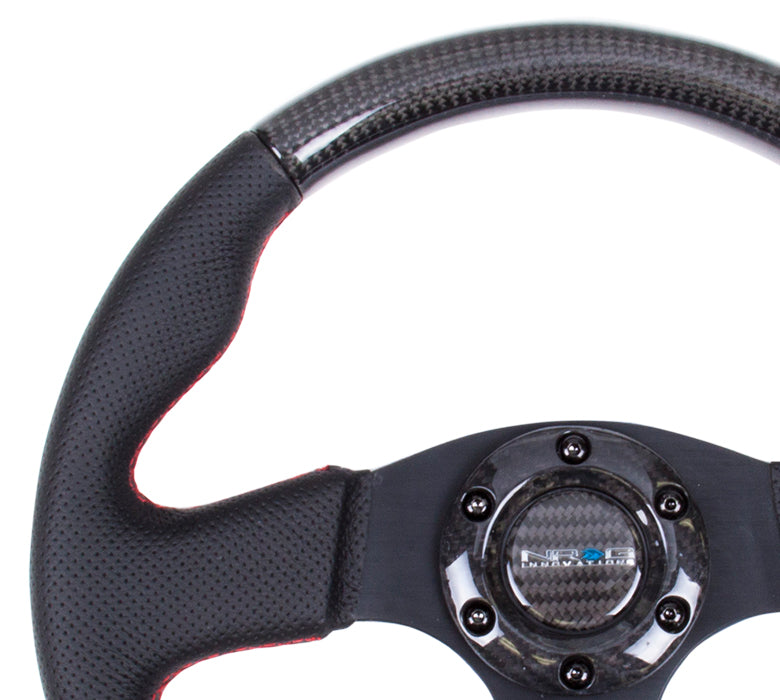 NRGST-310CFRS NRG 315mm Carbon Fiber Steering Wheel With Red Stitching - Universal,