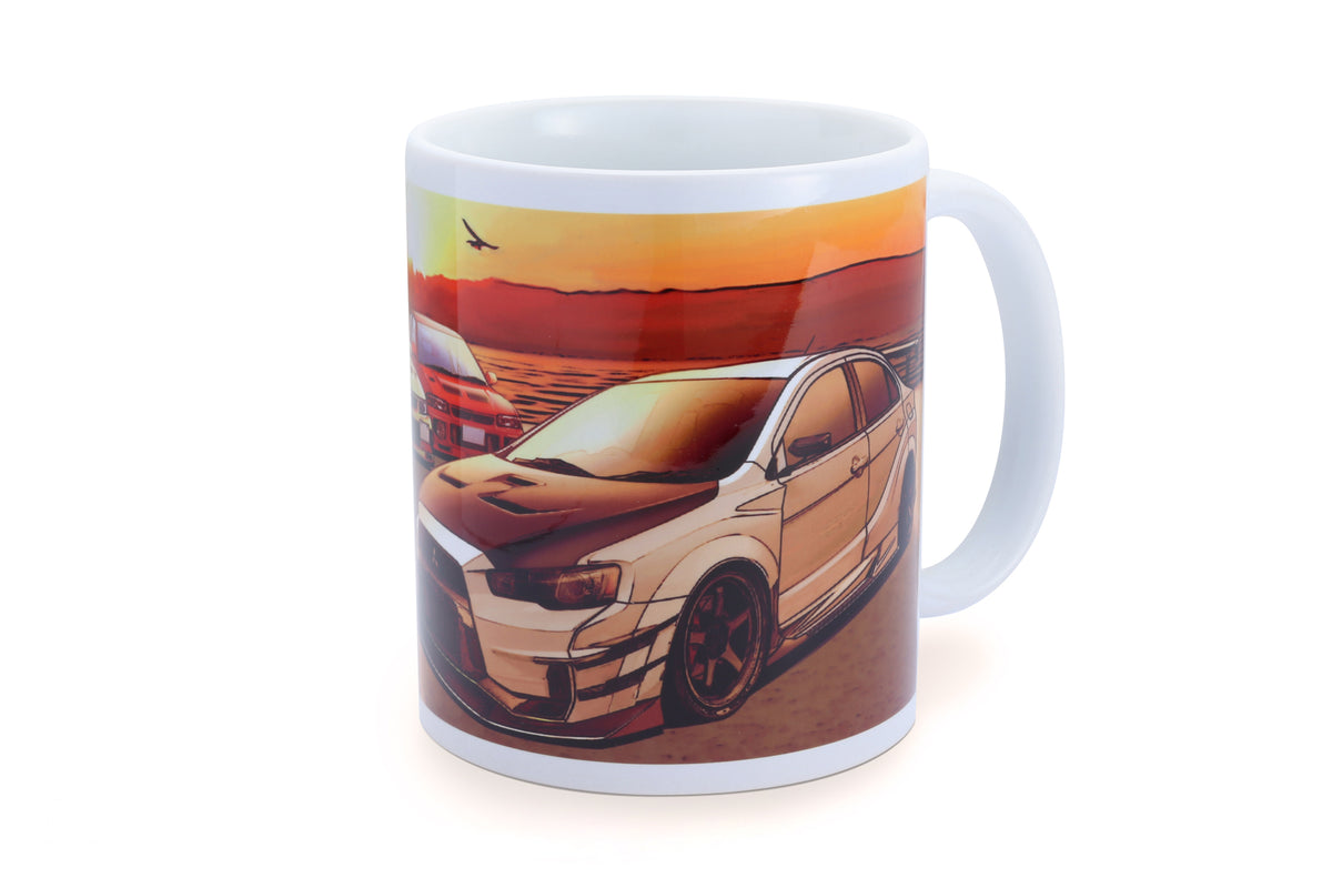 TOMTG601A-MT00A Tomei Mug White Evo Sunset Lake Kawaguchi,
