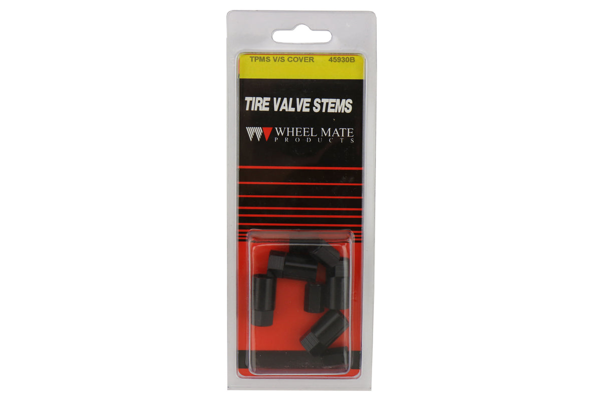 WMP45930B Wheel Mate TPMS Color Valve Step Sleeve and Cap Kit - Universal (Black),