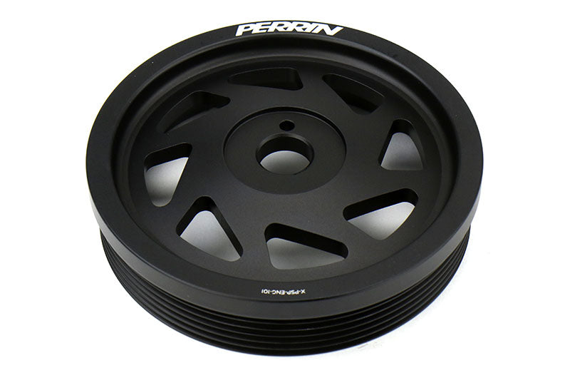 PERRIN Lightweight Crank Pulley for FA/FB Engines with Large Hub (Black) - 2015-2024 Subaru WRX / 2015-2021 STI / 2013-2024 BRZ / Scion FR-S / Toyota GR86 / 2014-2024 Subaru Forester