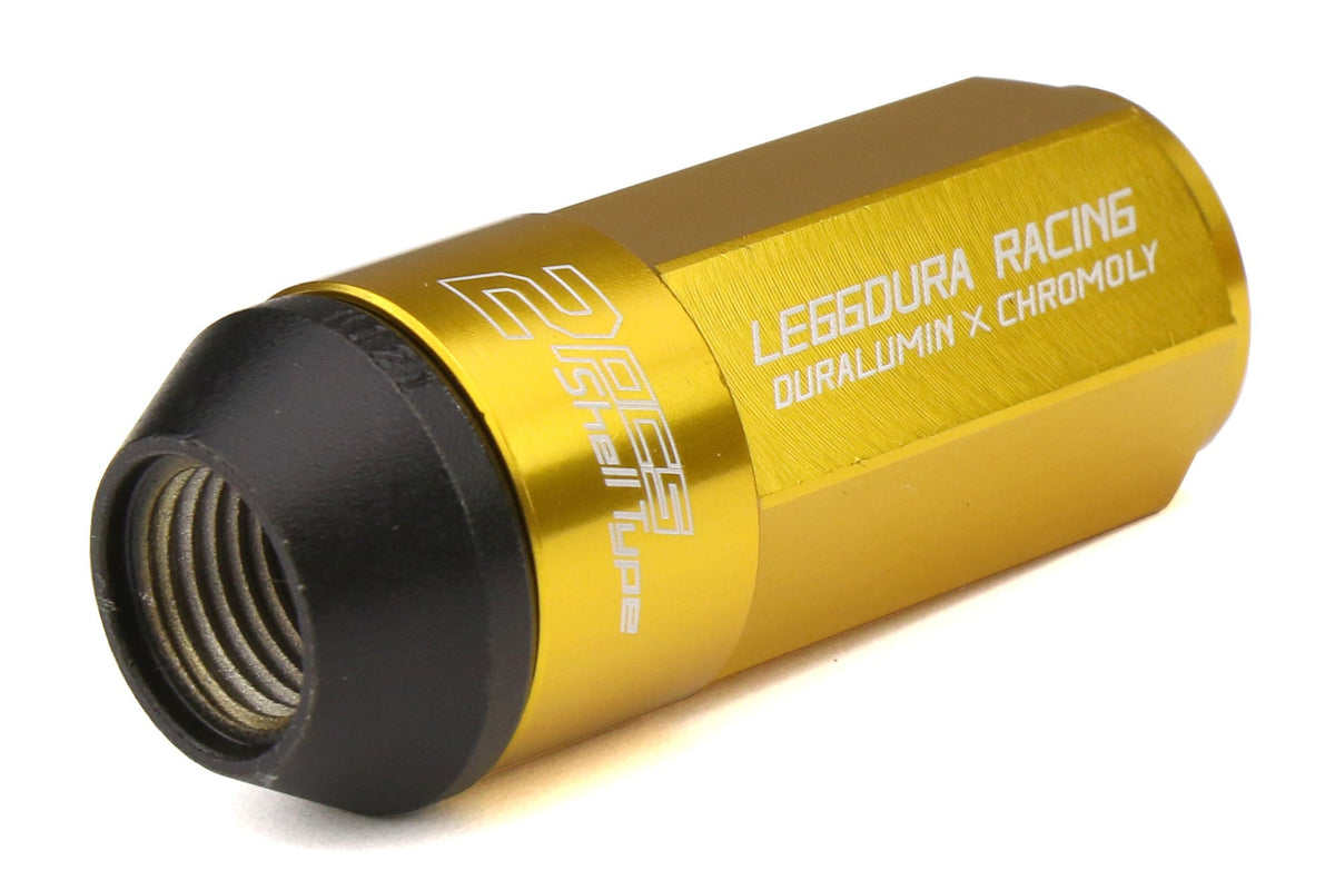 KICWCL5313A Project Kics Leggdura Racing Shell Type Lug Nut 53mm (Closed-End) - 2015+ WRX / 2015+ STI / 2013+ FT86-Gold,