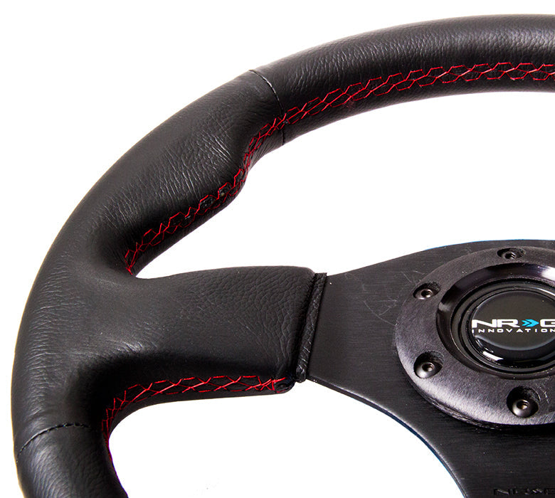 NRGRST-012R-RS NRG Race Series Steering Wheel - Universal-Suede w/ Red Stitch,
