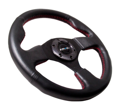 NRGRST-012R-RS NRG Race Series Steering Wheel - Universal-Suede w/ Red Stitch,