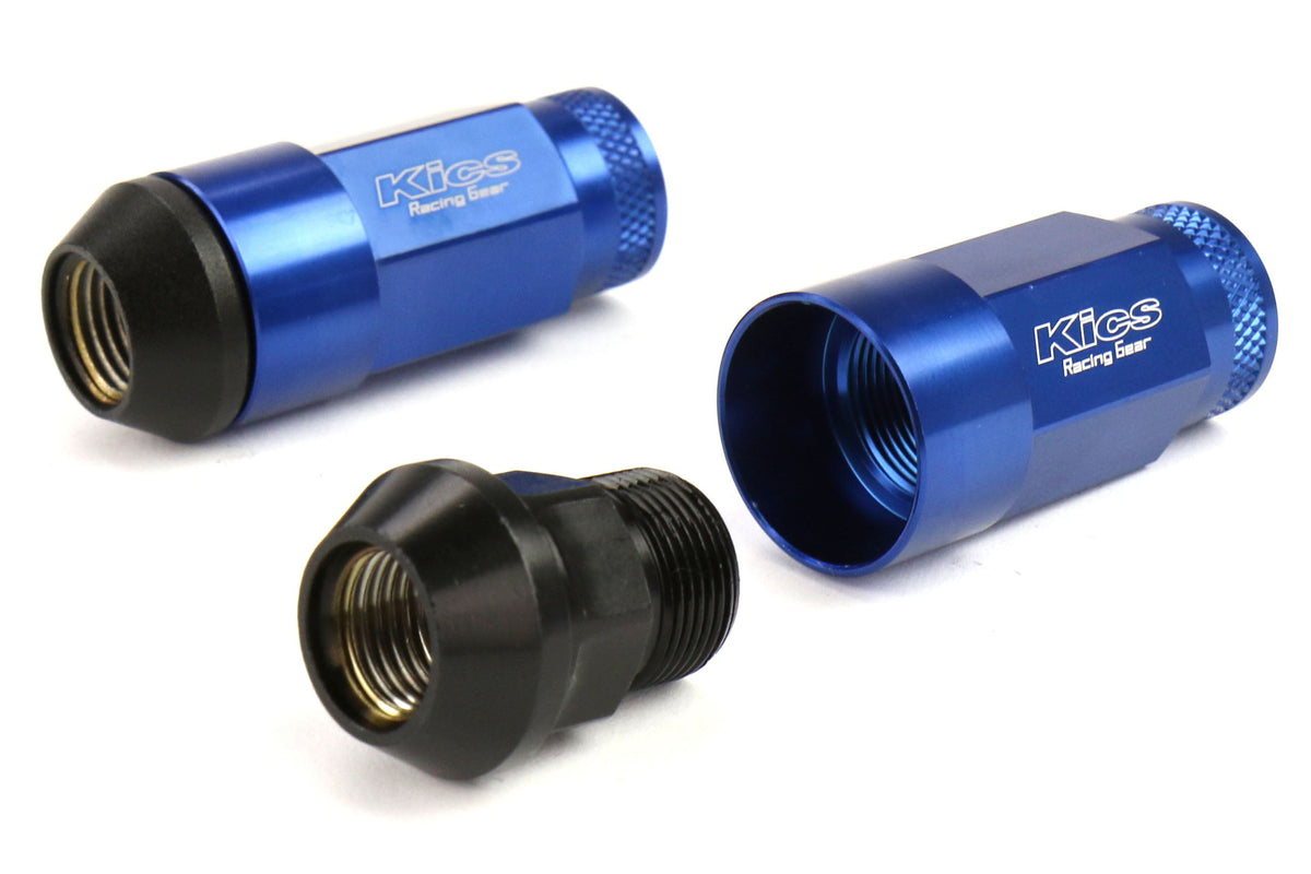 KICWRL5313U Project Kics Leggdura Racing Shell Type Lug Nut 53mm (Open-End) - 2015+ WRX / 2015+ STI / 2013+ FT86-Blue,