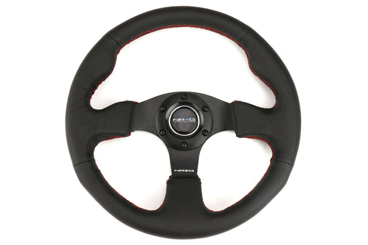 NRGRST-012R-RS NRG Race Series Steering Wheel - Universal-Suede w/ Red Stitch,