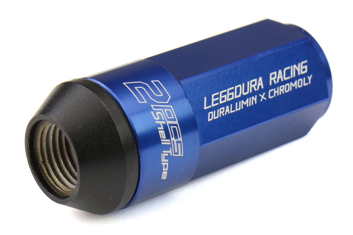 KICWCL5313U Project Kics Leggdura Racing Shell Type Lug Nut 53mm (Closed-End) - 2015+ WRX / 2015+ STI / 2013+ FT86-Blue,