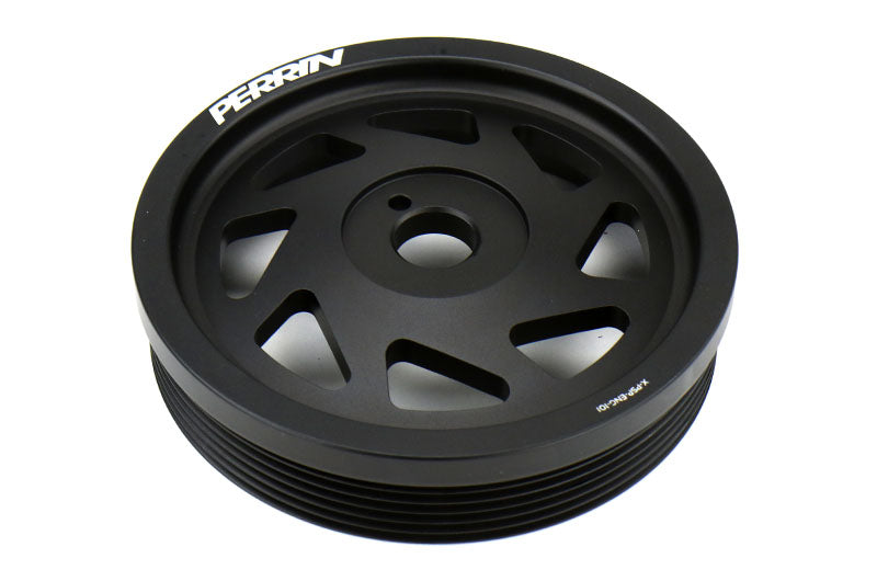 PERRIN Lightweight Crank Pulley for FA/FB Engines with Large Hub (Black) - 2015-2024 Subaru WRX / 2015-2021 STI / 2013-2024 BRZ / Scion FR-S / Toyota GR86 / 2014-2024 Subaru Forester