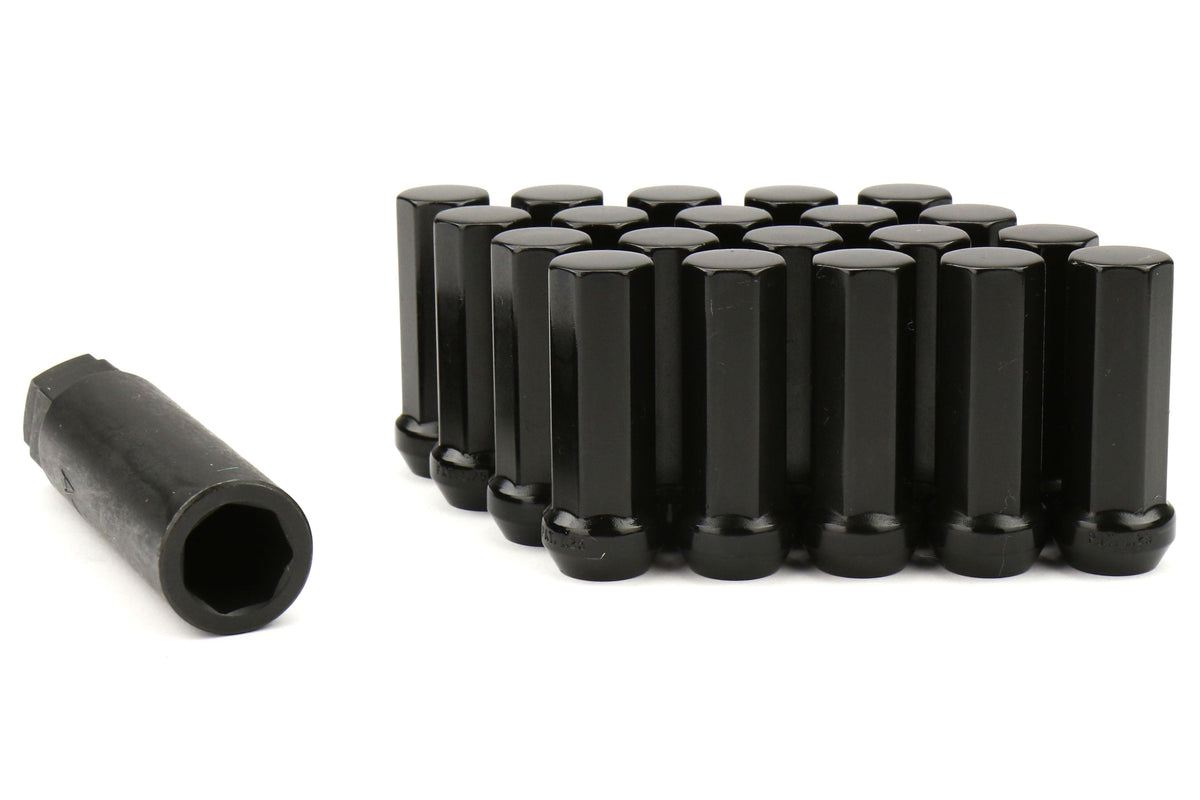 KICWHPF3BL50 Project Kics Black KyoKugen Lug Nut Set 12x1.25 50MM,