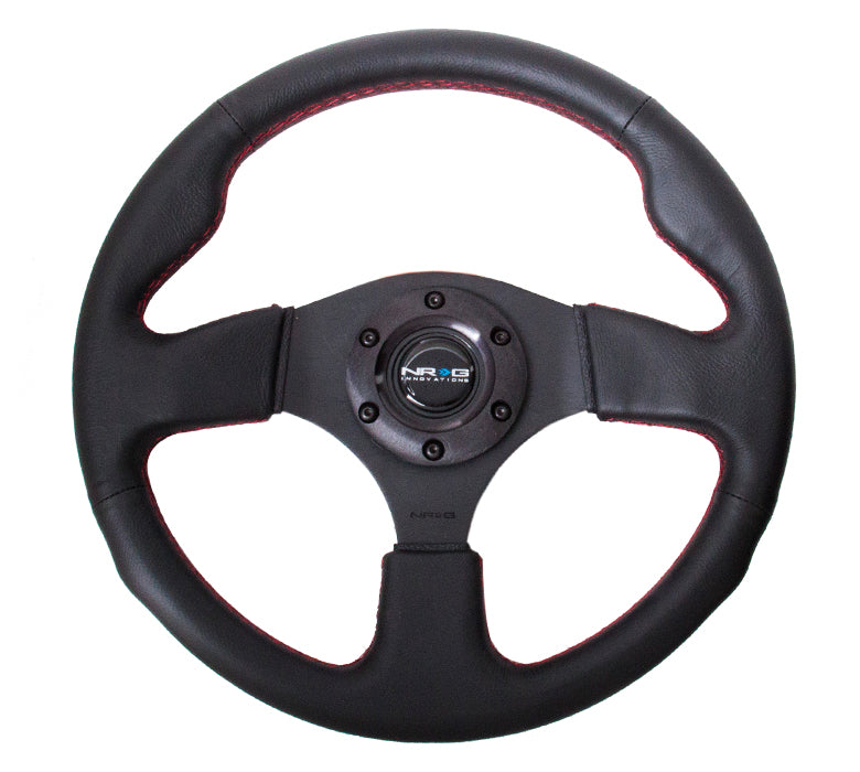 NRGRST-012R-RS NRG Race Series Steering Wheel - Universal-Suede w/ Red Stitch,