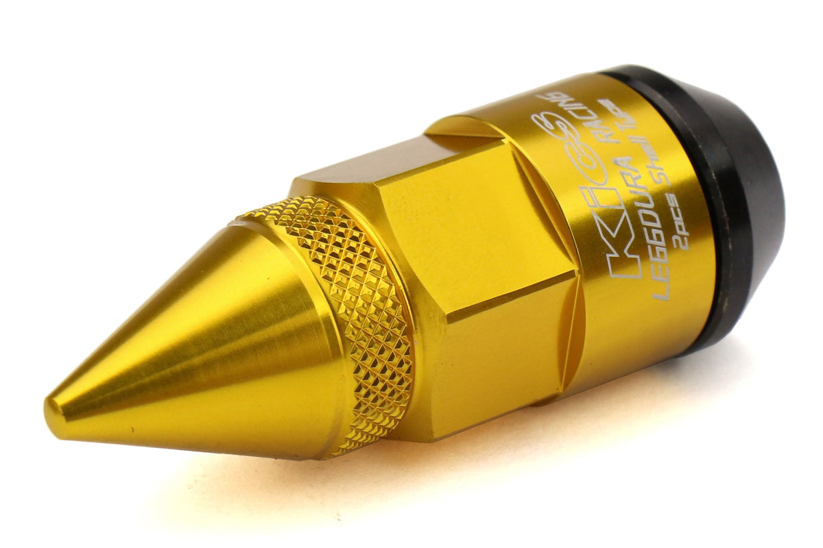 KICWRD5813A Project Kics Leggdura Racing Dangan Shell Type Lug Nuts - 2015+ WRX / 2015+ STI / 2013+ FT86-Gold,