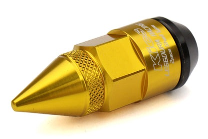 KICWRD5813A Project Kics Leggdura Racing Dangan Shell Type Lug Nuts - 2015+ WRX / 2015+ STI / 2013+ FT86-Gold,