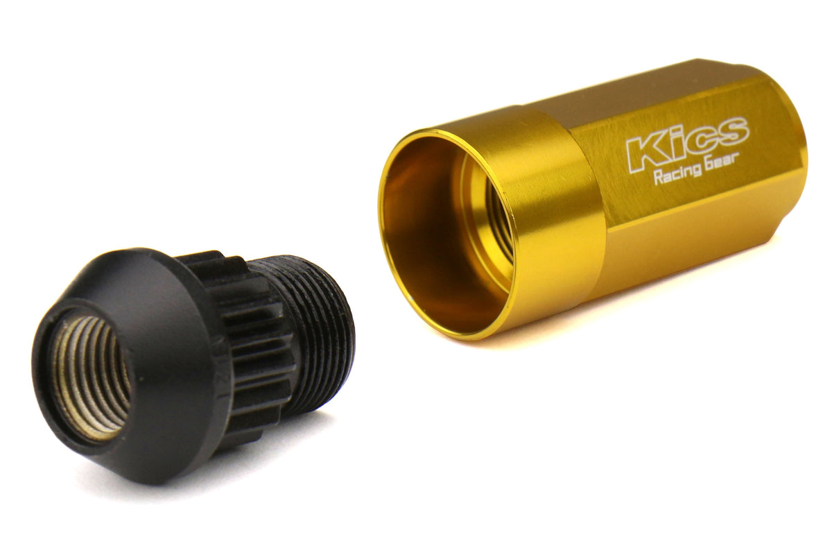KICWCL5313A Project Kics Leggdura Racing Shell Type Lug Nut 53mm (Closed-End) - 2015+ WRX / 2015+ STI / 2013+ FT86-Gold,