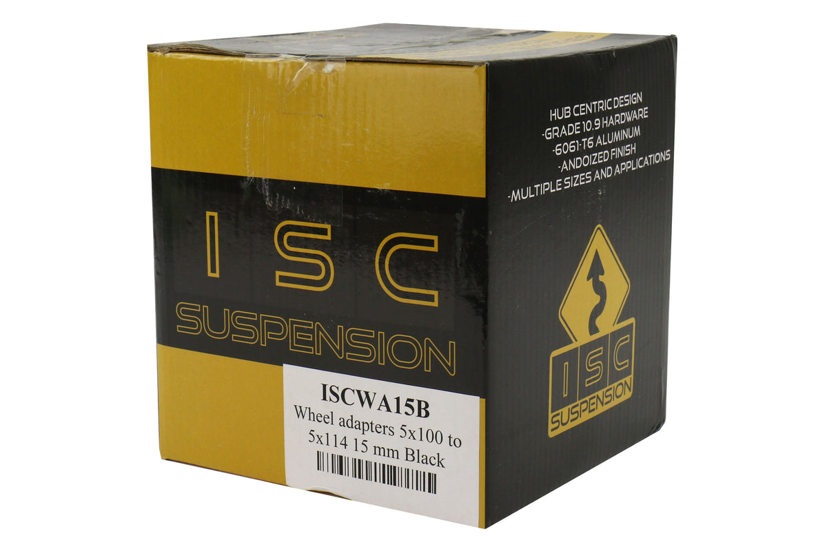 ISCWA15B ISC 5x100 to 5x114 Wheel Adapter (15mm and 25mm) - 2013+ BRZ-15mm Black,