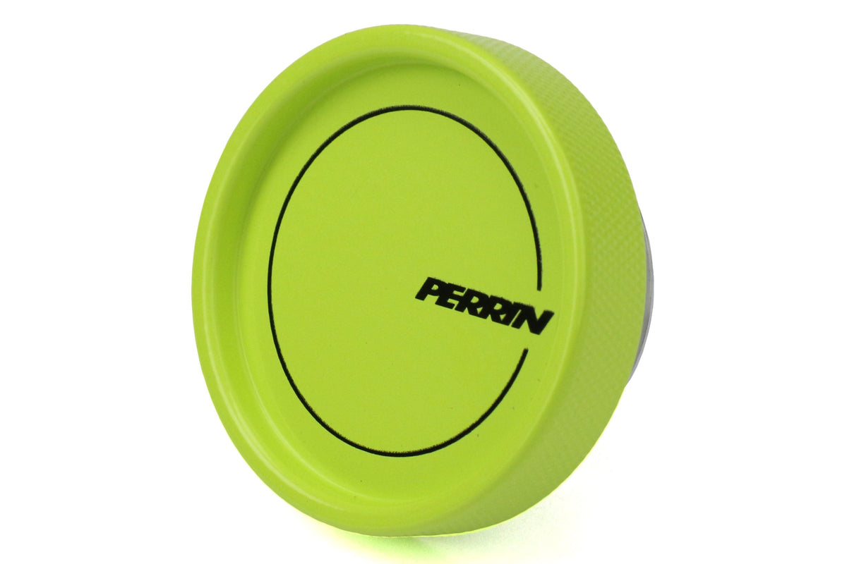 PERPSP-ENG-711NY Perrin Neon Yellow Round Oil Fill Cap - 2002+ Subaru WRX / STI / 2013+ FR-S / BRZ / 86 / 2014+ Forester / 2013+ Crosstrek,