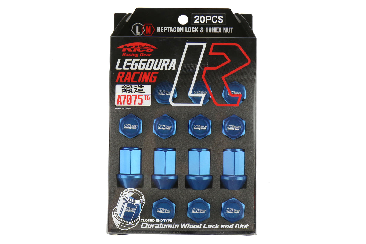 KICWKIZ3U Project Kics Leggdura Racing Lugnuts W/ Laser Logo - 2015+ WRX / STI / 2013+ FT86 / 2014+ Forester-Blue,