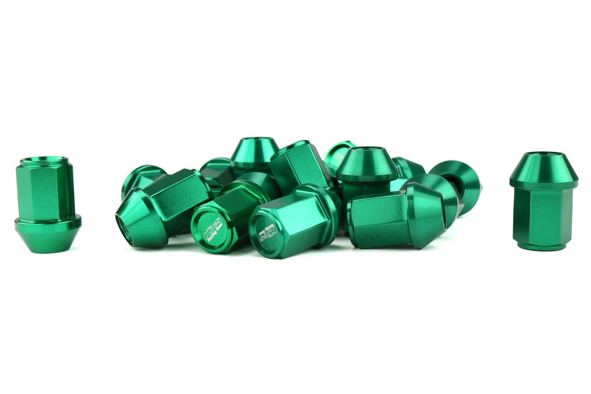 KICWKIZ3E Project Kics Leggdura Racing Lugnuts W/ Laser Logo - 2015+ WRX / STI / 2013+ FT86 / 2014+ Forester-Green,