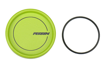 PERPSP-ENG-711NY Perrin Neon Yellow Round Oil Fill Cap - 2002+ Subaru WRX / STI / 2013+ FR-S / BRZ / 86 / 2014+ Forester / 2013+ Crosstrek,
