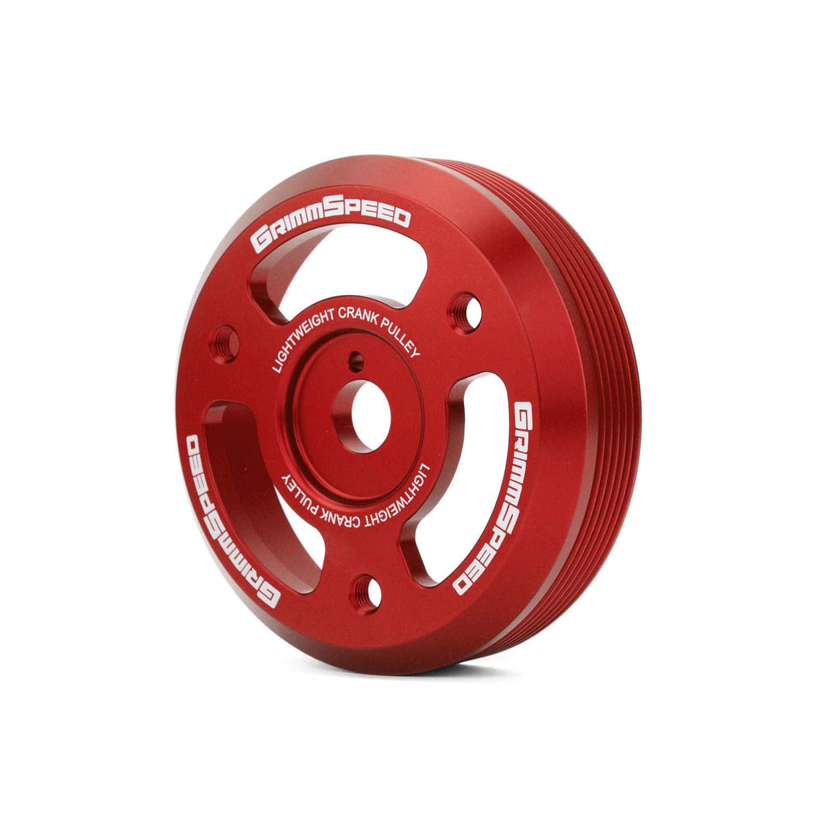 GRM095024 GrimmSpeed Lightweight Crank Pulley - 2015+ WRX / 2013+ BRZ-Red,