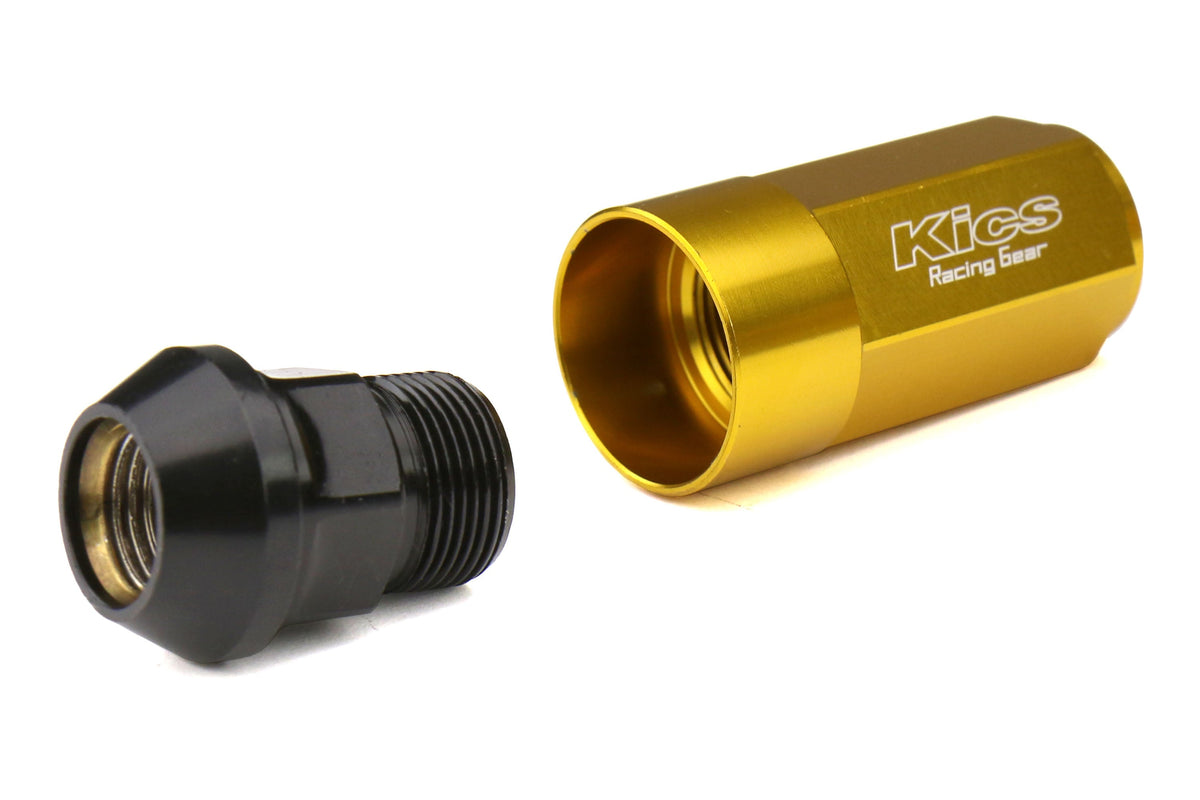 KICWCL5313A Project Kics Leggdura Racing Shell Type Lug Nut 53mm (Closed-End) - 2015+ WRX / 2015+ STI / 2013+ FT86-Gold,