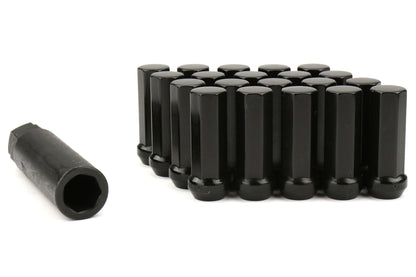 KICWHPF3BL42 Project Kics Black KyoKugen Lug Nut Set 12x1.25 42MM,