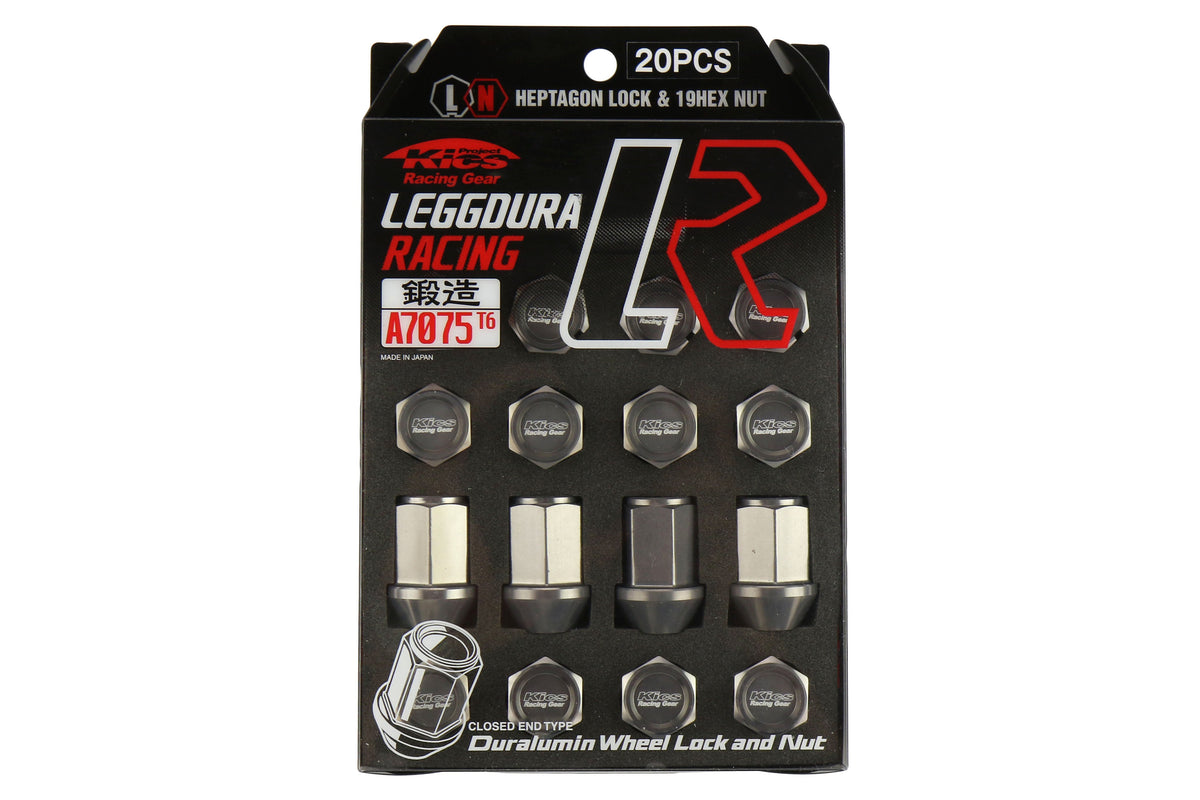 KICWKIZ3G Project Kics Leggdura Racing Lugnuts W/ Laser Logo - 2015+ WRX / STI / 2013+ FT86 / 2014+ Forester-Gunmetal,