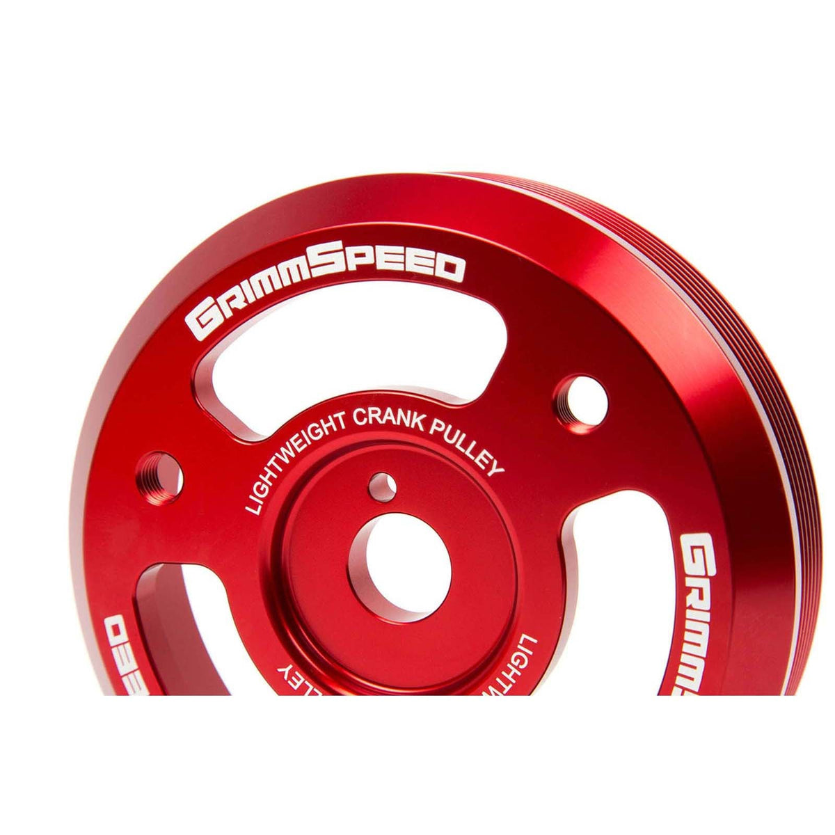 GRM095024 GrimmSpeed Lightweight Crank Pulley - 2015+ WRX / 2013+ BRZ-Red,