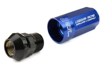 KICWCL5313U Project Kics Leggdura Racing Shell Type Lug Nut 53mm (Closed-End) - 2015+ WRX / 2015+ STI / 2013+ FT86-Blue,