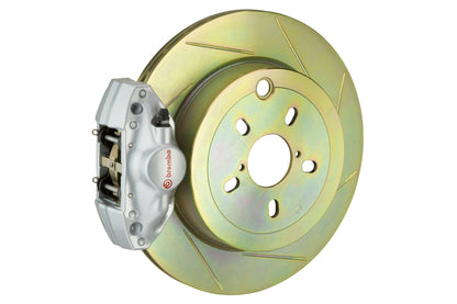 BRE2E5.5003A3 Brembo 2 Piston Rear BBK Drilled or Slotted : Silver Caliper, Slotted Rotor - 2E5.5003A3,