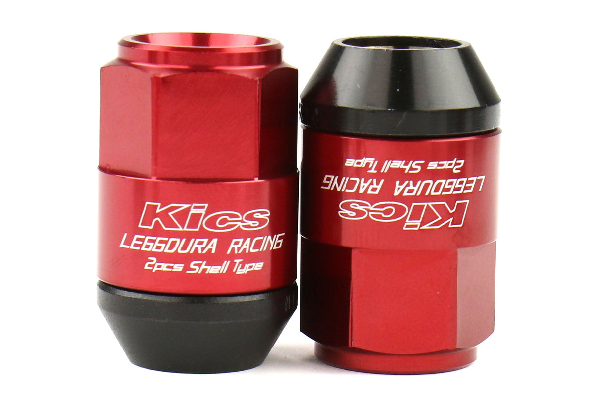 KICWCL3513R Project Kics Leggdura Racing Shell Type Lug Nut 35mm (Closed-End) - 2015+ WRX / 2015+ STI / 2013+ FT86-Red,