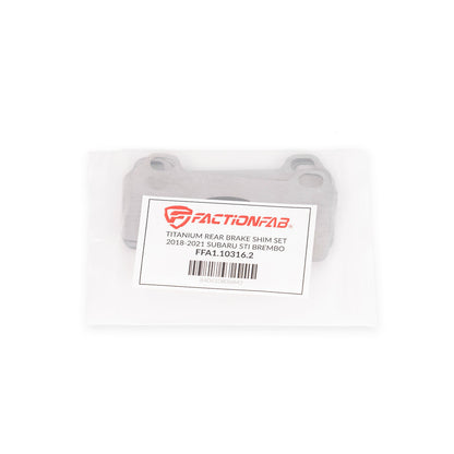 FactionFab Titanium Rear Brake Shim Set - 2018-21 Subaru STI / 2024+ WRX TS & TR