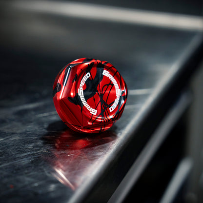 GrimmSpeed V2 Bolt Oil Cap - Splatter Red & Black - Subaru Universal