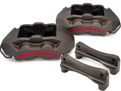 GrimmSpeed 4-Piston Brake Caliper Kit (326mm Rotor) - Gunmetal Gray - 2013-2025 Scion FR-S / Subaru BRZ / Toyota GR86