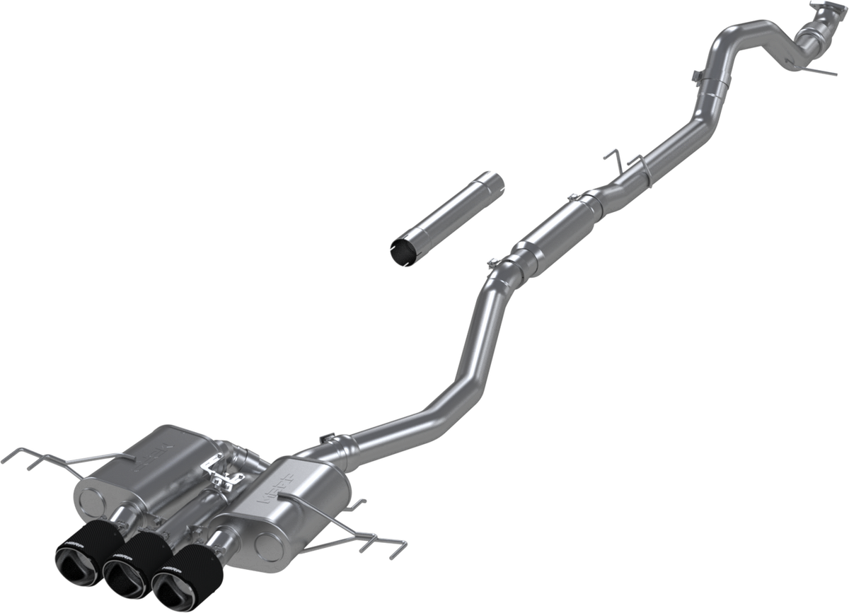MBRP T304 Stainless Steel 3in Cat-Back - Triple Center Outlet w/ Carbon Fiber Tips - 2023-2024 Honda Civic Type R