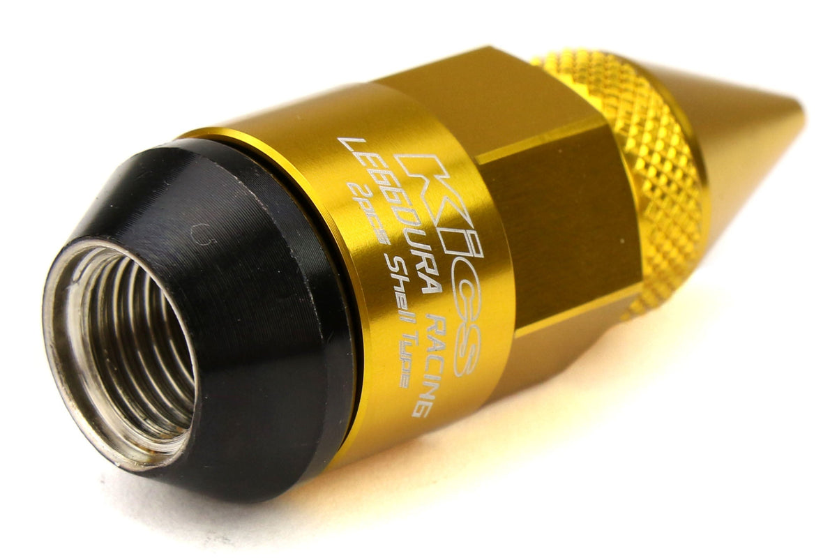 KICWRD5813A Project Kics Leggdura Racing Dangan Shell Type Lug Nuts - 2015+ WRX / 2015+ STI / 2013+ FT86-Gold,