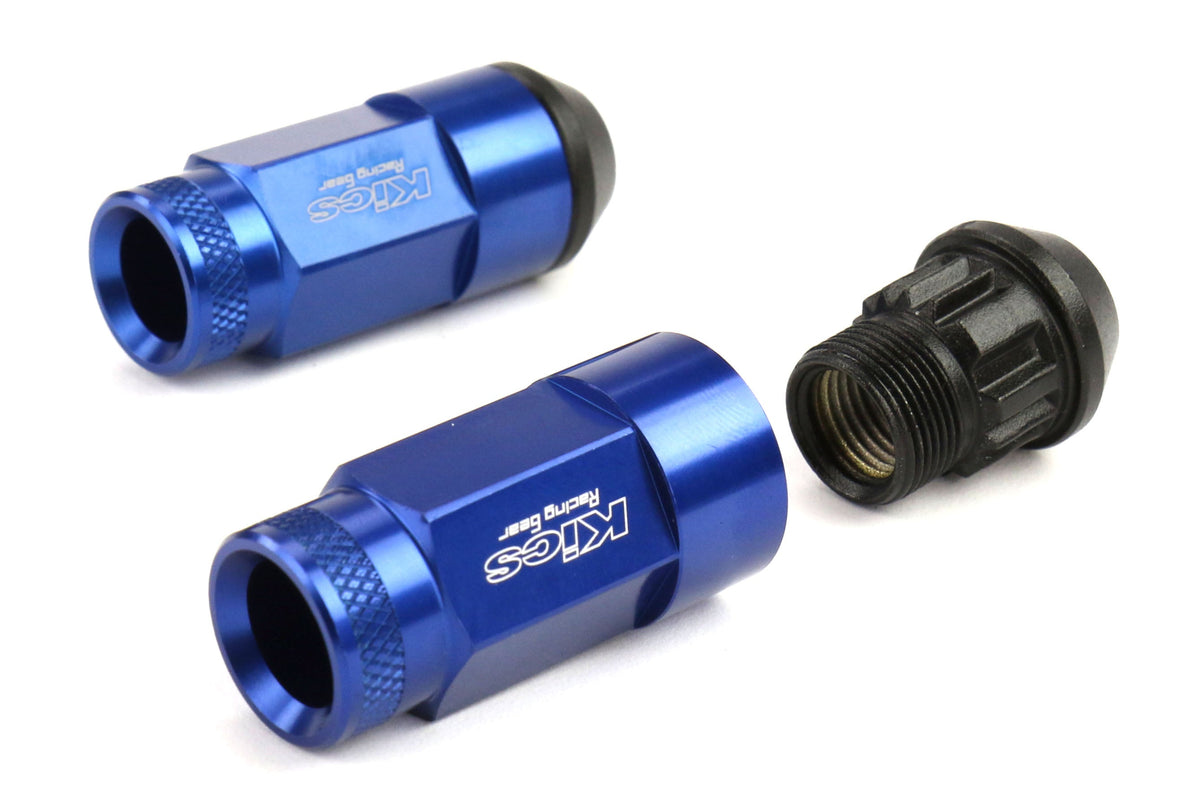 KICWRL5313U Project Kics Leggdura Racing Shell Type Lug Nut 53mm (Open-End) - 2015+ WRX / 2015+ STI / 2013+ FT86-Blue,