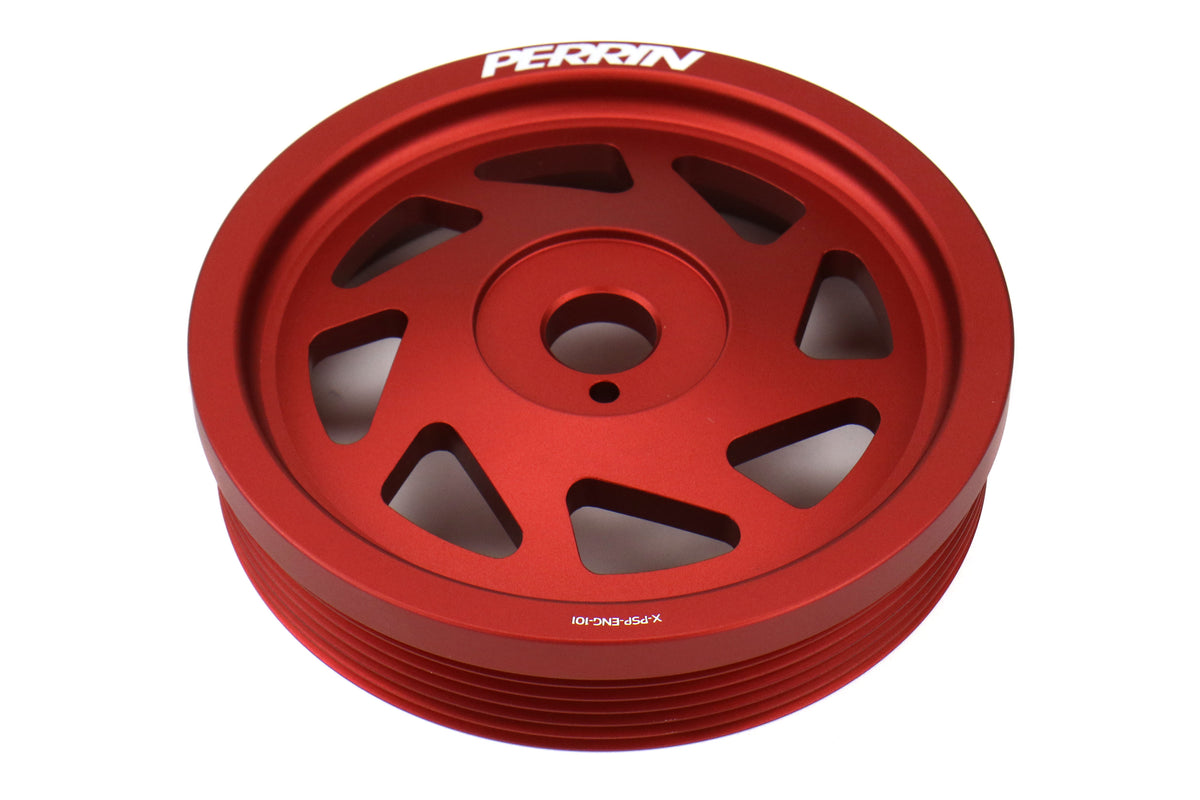 PERPSP-ENG-101RD Perrin Lightweight Crank Pulley (Red) - 2015+ WRX / 2013+ FT86,