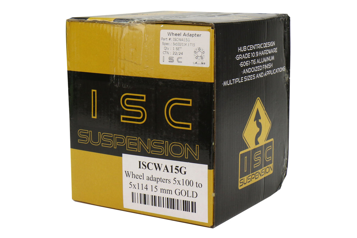 ISCWA15G ISC 5x100 to 5x114 Wheel Adapter (15mm and 25mm) - 2013+ BRZ-15mm Gold,
