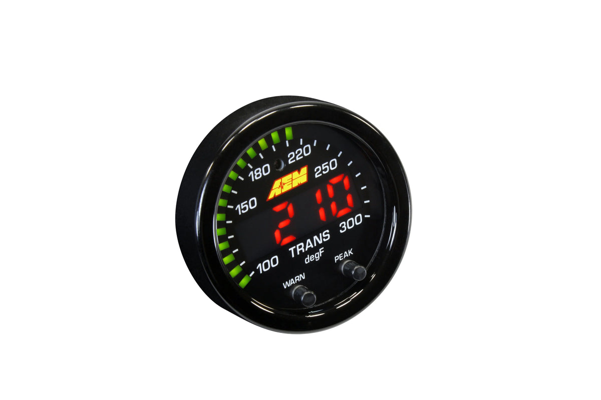 AEM X-Series 100-300F Temperature Gauge - Black Bezel / Black Face - Universal