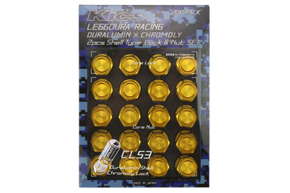 KICWCL5313A Project Kics Leggdura Racing Shell Type Lug Nut 53mm (Closed-End) - 2015+ WRX / 2015+ STI / 2013+ FT86-Gold,