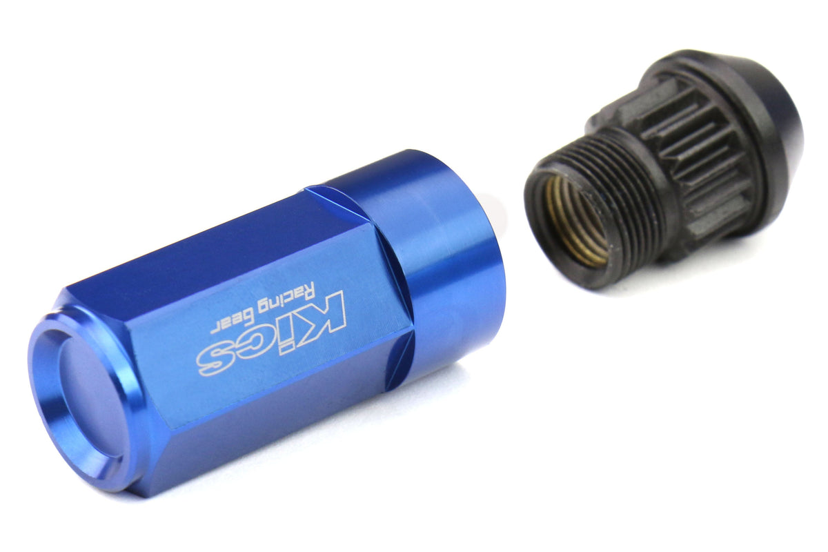 KICWCL5313U Project Kics Leggdura Racing Shell Type Lug Nut 53mm (Closed-End) - 2015+ WRX / 2015+ STI / 2013+ FT86-Blue,