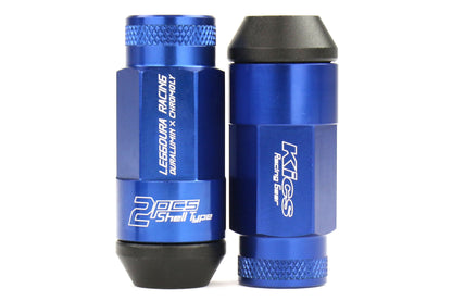 KICWRL5313U Project Kics Leggdura Racing Shell Type Lug Nut 53mm (Open-End) - 2015+ WRX / 2015+ STI / 2013+ FT86-Blue,