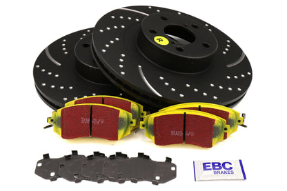 EBC S5K Yellowstuff Pad and GD Rotor Front Kit - 2013-2026 Subaru BRZ / Toyota GT/GR86 / Scion FR-S (W/ Vented Rear Rotors)