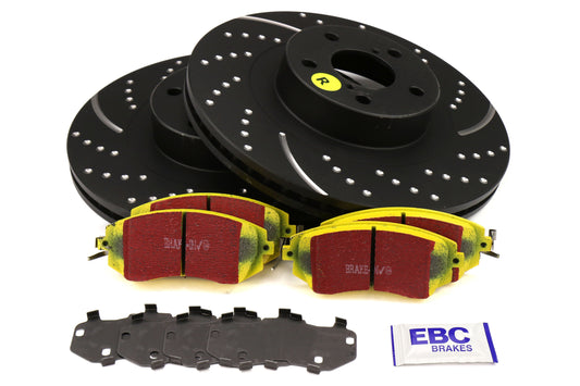 EBC S5K Yellowstuff Pad and GD Rotor Front Kit - 2013-2026 Subaru BRZ / Toyota GT/GR86 / Scion FR-S (W/ Vented Rear Rotors)