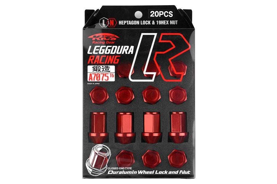 KICWKIC3R Project Kics Leggdura Racing Lug Nuts - 2015+ WRX / 2015+ STI / 2013+ FT86-Red,